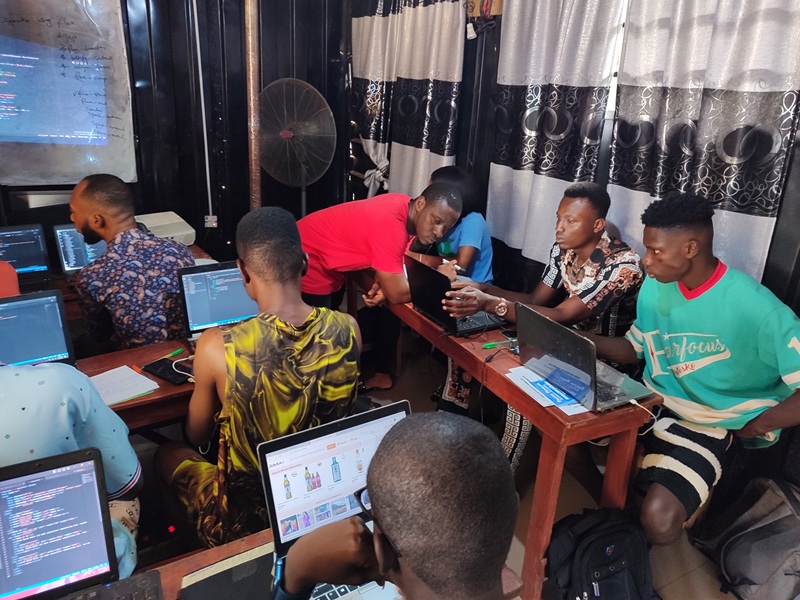 Evidex Academy students working